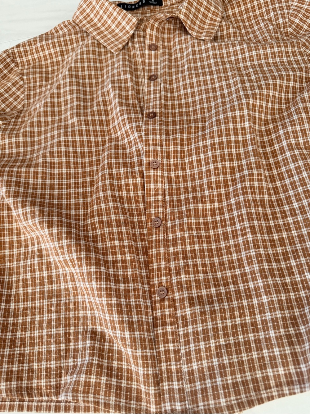 Worn once* Lioness Mustard Plaid Button-Down Shirt- REVOLVE - Picture 4 of 9